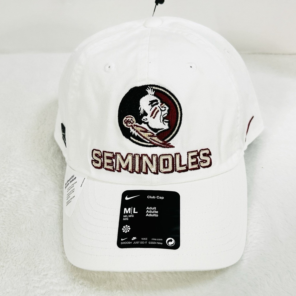 Florida State Seminoles Nike Club Cap Wordmark Hat Cap Adjustable M/L NCAA - Picture 2 of 5